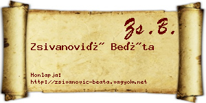 Zsivanović Beáta névjegykártya