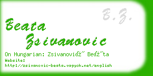 beata zsivanovic business card